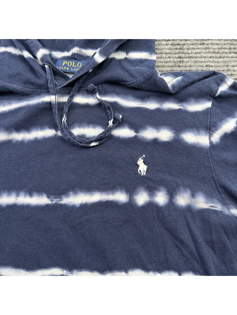 Polo Ralph Lauren Hooded Sweatshirt Men’s Size Small Lightweight Blue White